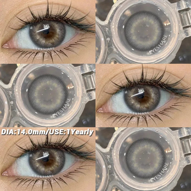 2Pcs Color Contact Lenses for Eyes Natural Gray Contacts Cosmetic Green Eye Color Lens Gray Lenses Blue Contact Lenses