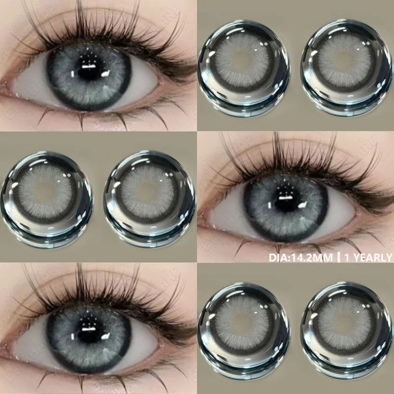 1Pair Color Contact Lenses for Eyes Natural Brown Lenses Fashion Blue Lenses Green Eye Contacts Yearly Use Eye Lens