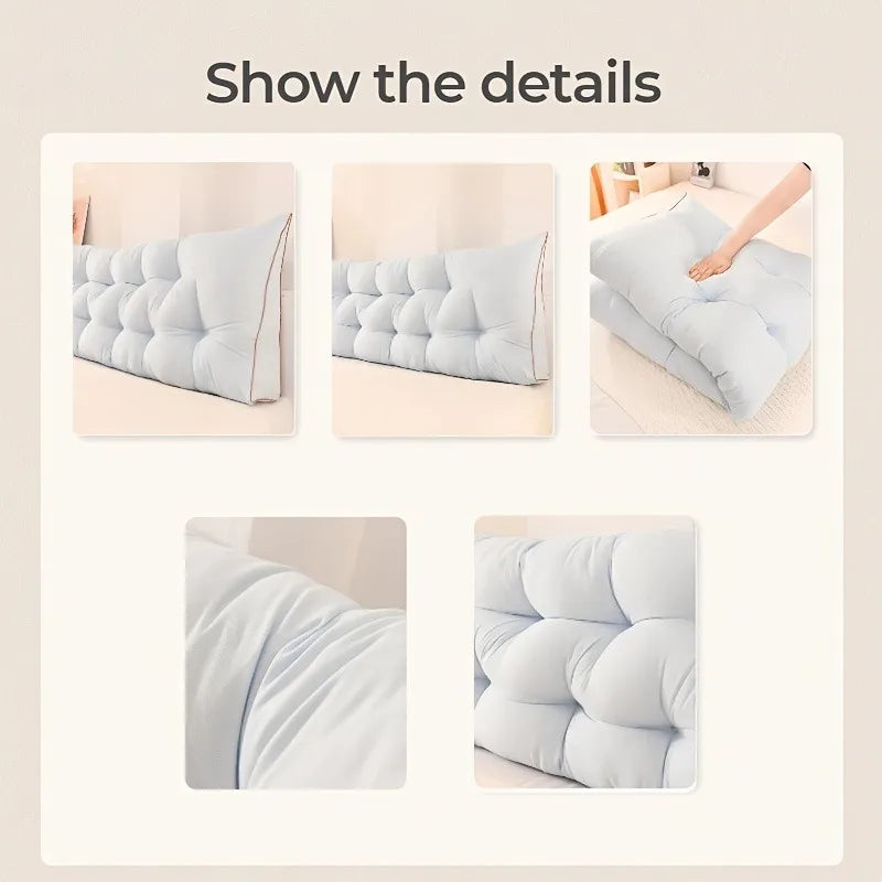Large Bed Cushion Double-Layer Backrest & Lumbar,Contemporary Triangular Wedge Cushion for Headboard and Sofa Backrest Support