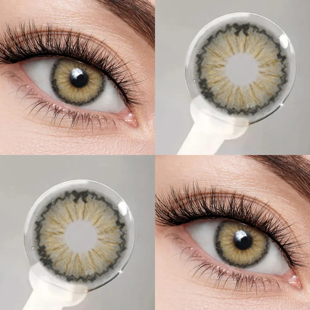2PCS 1Year Contact Lenses for Eyes Natural Beauty Pupils Eyes Lenses Korean Brown Contacts Fashion Green Pupil Lenses