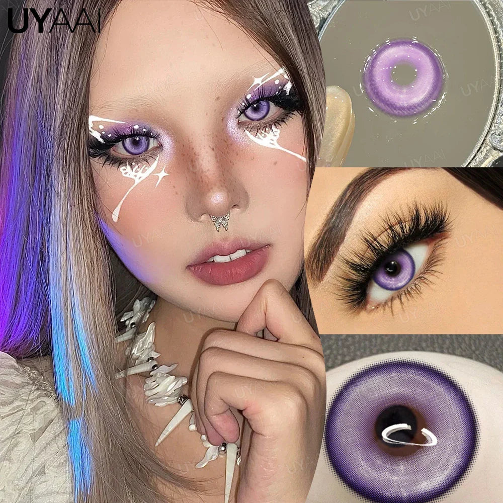 NEW Cosplay Colored Contact Lenses for Eyes Anime Purple Lenses Cosmetic Blue Eye Contacts Brown Natural Fashion Lenses