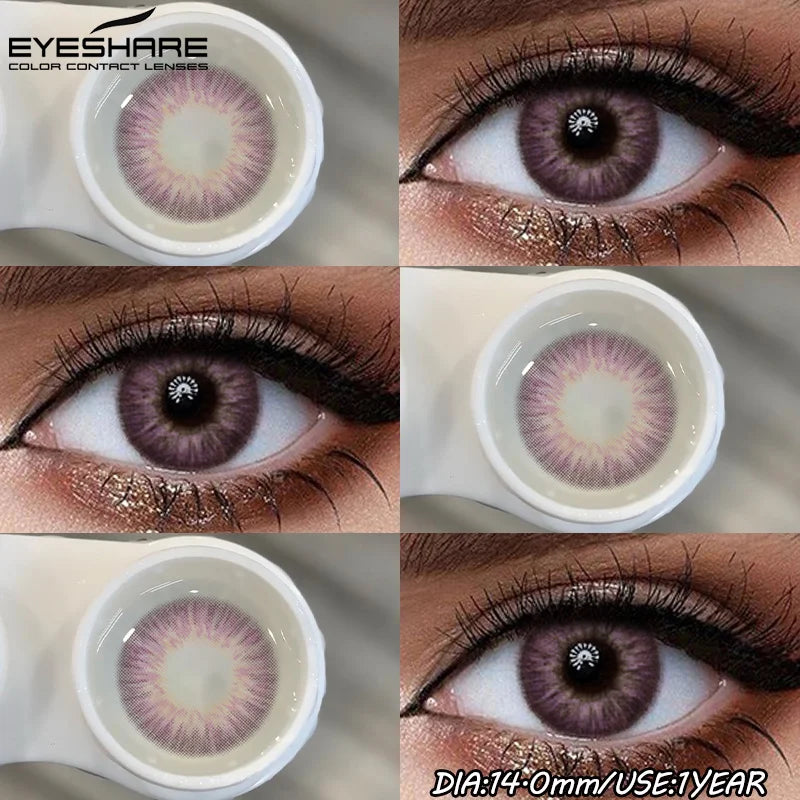 1Pair Fashion Colored Contact Lenses for Eyes Big Blue Eye Lens Natural Yearly Cosmetics Beauty Women Men Pupils