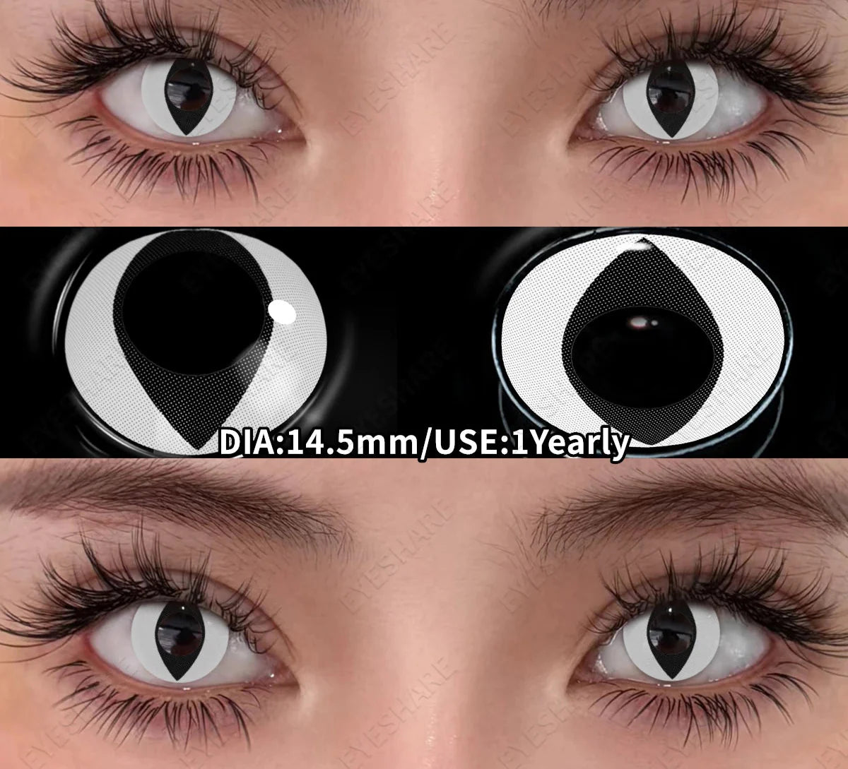 Cosplay Colored Contact Lenses Crazy White Lenses Red Anime Contacts Halloween Beauty Makeup Lens Black Eyes Contacts