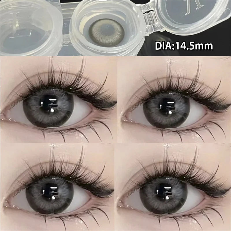 Black Large Diameter Color Contact Lenses Men 1pair/2pcs Color Cosmetics Fashion Accessories with Diopter Prescription Lenses