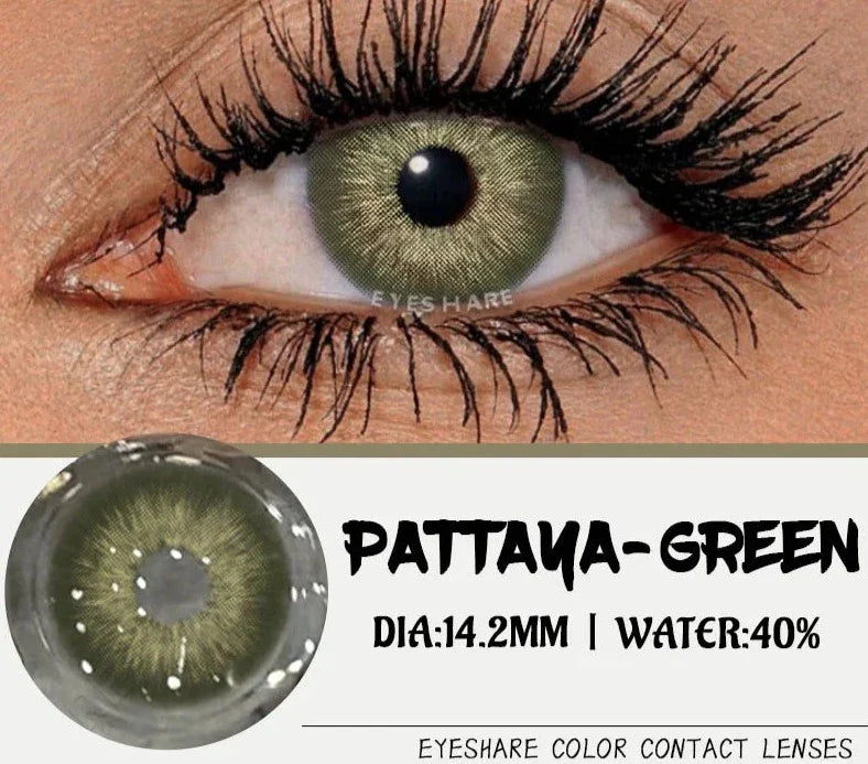 Natural Eye Colored Contacts Lenses 1pair Blue Eye Lenses Green Contacts Soft Beauty Makeup Gray Pupils Lenses Yearly