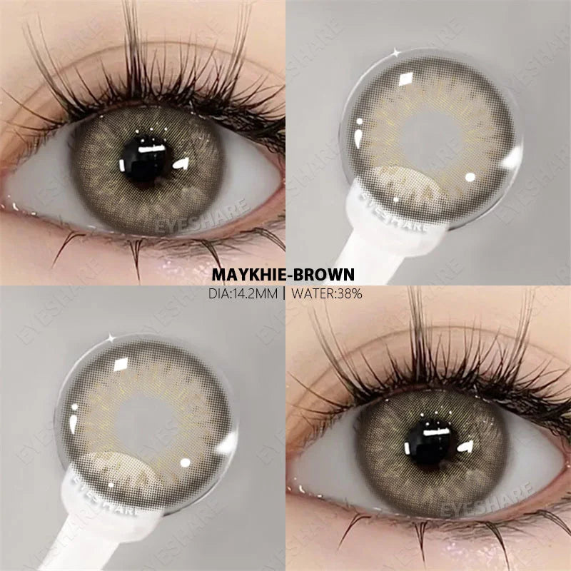 1pair Colored Contacts Lenses for Eyes Fashion Blue Lenses Green Contacts Lenses Yearly Brown Eyes Lens Gray Pupils