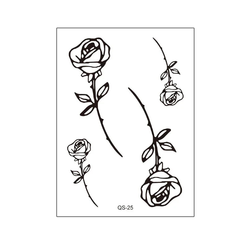 1pcs Hand Flower Rose Fake Tattoo Stickers Waterproof Temporary Tatto Body Art for Girl Women Men
