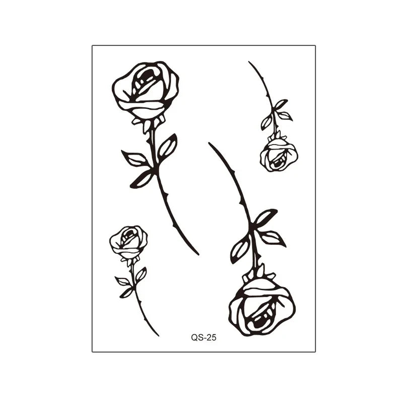 1pcs Hand Flower Rose Fake Tattoo Stickers Waterproof Temporary Tatto Body Art for Girl Women Men