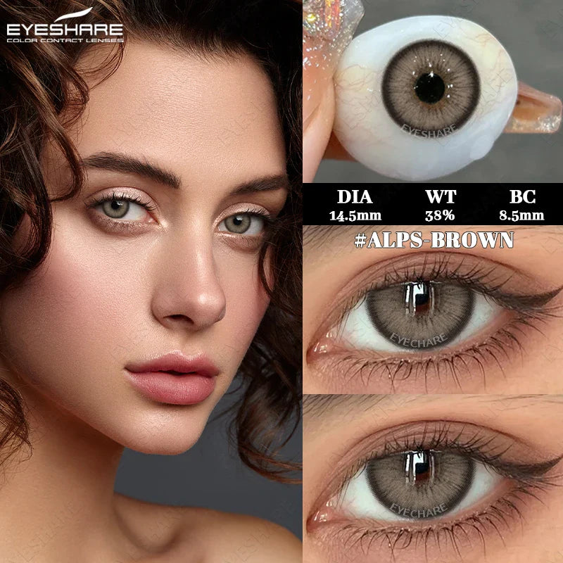 2pcs New High Quality Gray Brown Beauty Pupils Colored Contact Lens Blue Beauty Lenses Yearly Green Eyes Contact