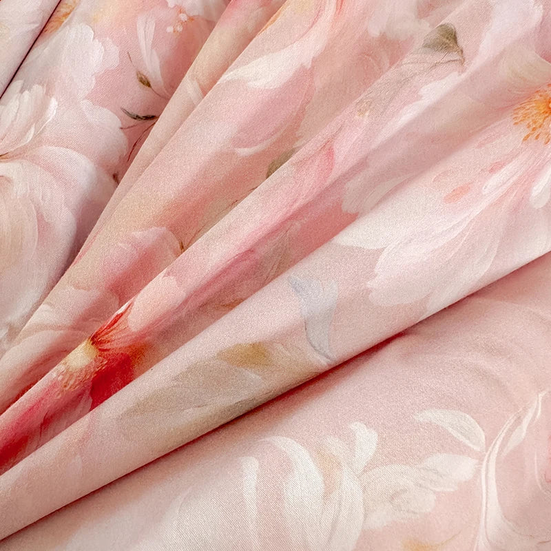 France Lace Princess Bedding Set Luxury Pink Egyptian Cotton Flowers Duvet Cover Sets Fitted Bed Sheet Pillowcases Home Textile
