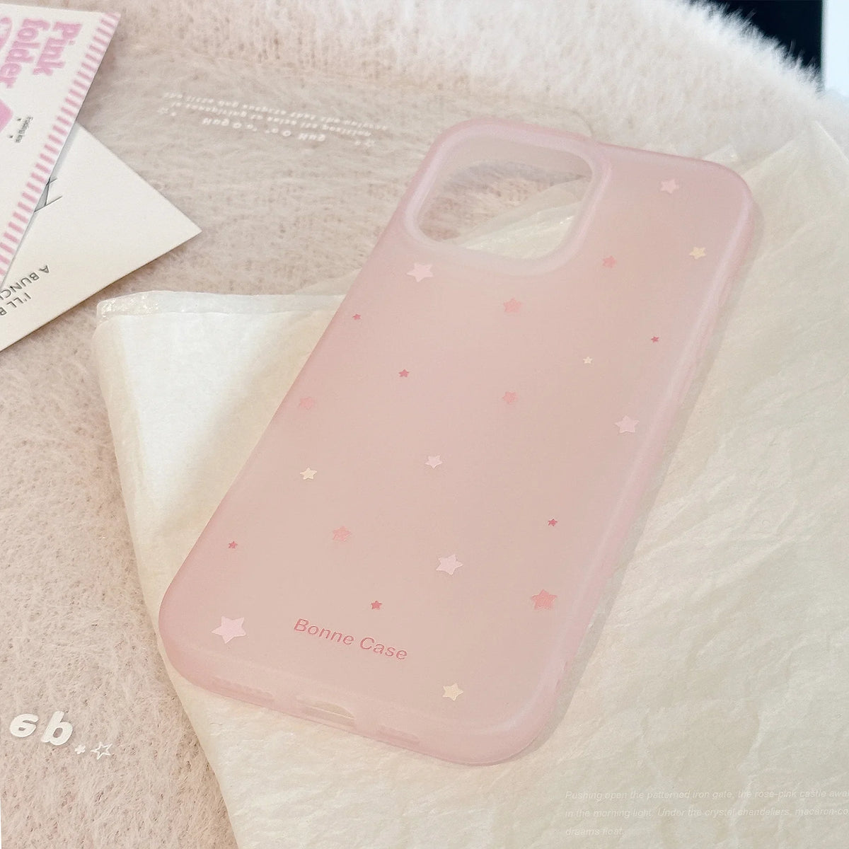 Korean Stars Cute Makeup Mirror Pink House Holder Soft Phone Case For iPhone 16 15 14 13 12 Pro Max Shockproof Bumper Back Cover
