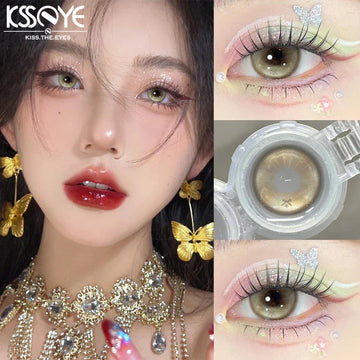 2 pcs New 0~-8.00 Myopia Lenses Brown Natural Color Contact Lenses for Eyes with Degree Korean Student Pink Beauty Pupil