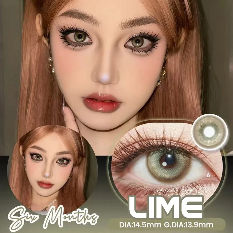 14.5mm Half Year Colored Contact Lenses Natural Earth Tone Hydrating Soft Lenses for Daily Look Eye Beauty
