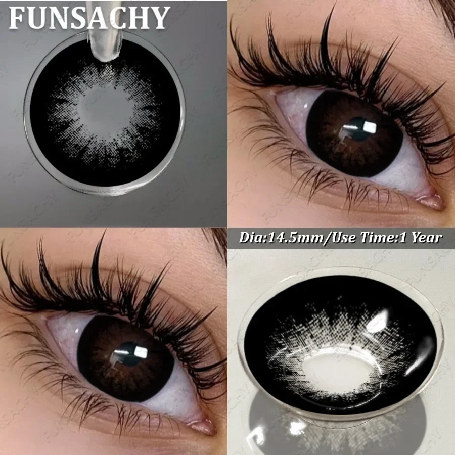 1 Pair Colored Contact Lenses with Case Lenses Beauty Pupils Green Contacts Circle Lens Natural Korean Softlens Yearly