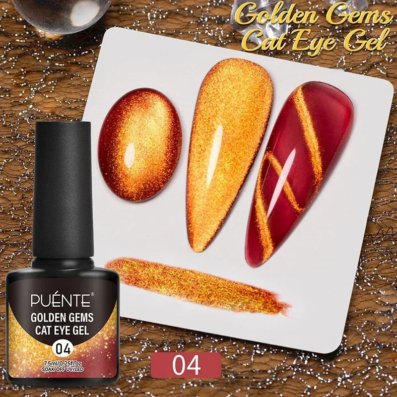 7.5ML Amber Moonlight Cat Magnetic Gel Nail Polish WaterLight Cat Eye Gel Soak Off Semi-Permanent Nail Art Varnish For Manicure