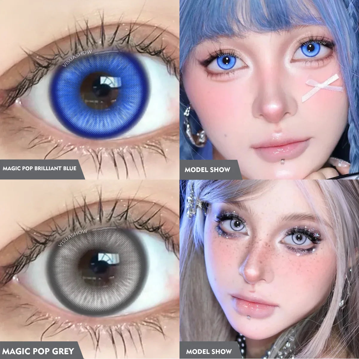 1 Pair Anime Cosplay Colored Contact Lenses, Yearly Disposable Soft Lens, Magic Pop Style for Party & Cute Eye Beauty