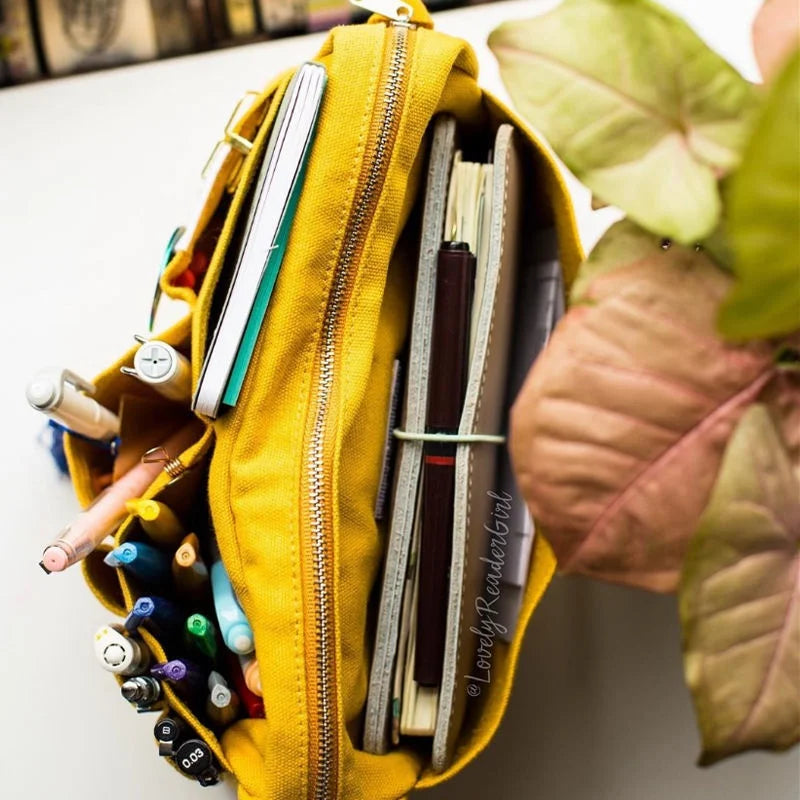 Large Capacity Canvas Storage Bag Simple Design For High School Students Multi-Layer Pencil Case And Bag For Boys And Girls
