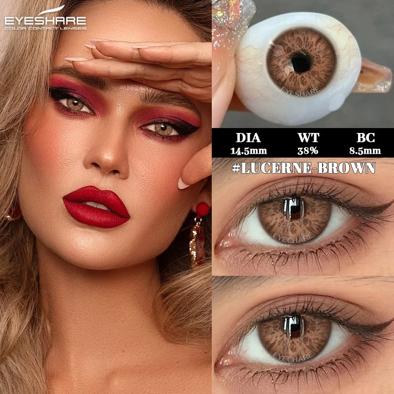 2pcs New High Quality Gray Brown Beauty Pupils Colored Contact Lens Blue Beauty Lenses Yearly Green Eyes Contact