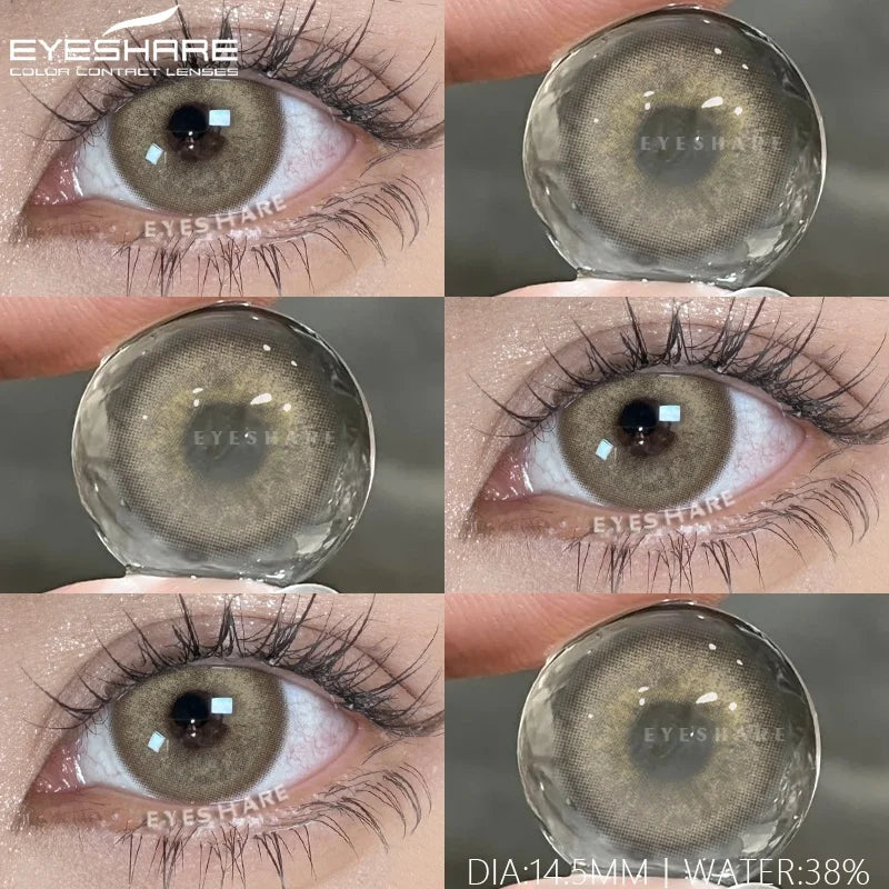 2Pcs Gray Color Contact Lenses For Eyes Natural Eye Brown Color Lens Cosmetic Soft Eye Lenses Beauty Pupils Blue Lenses