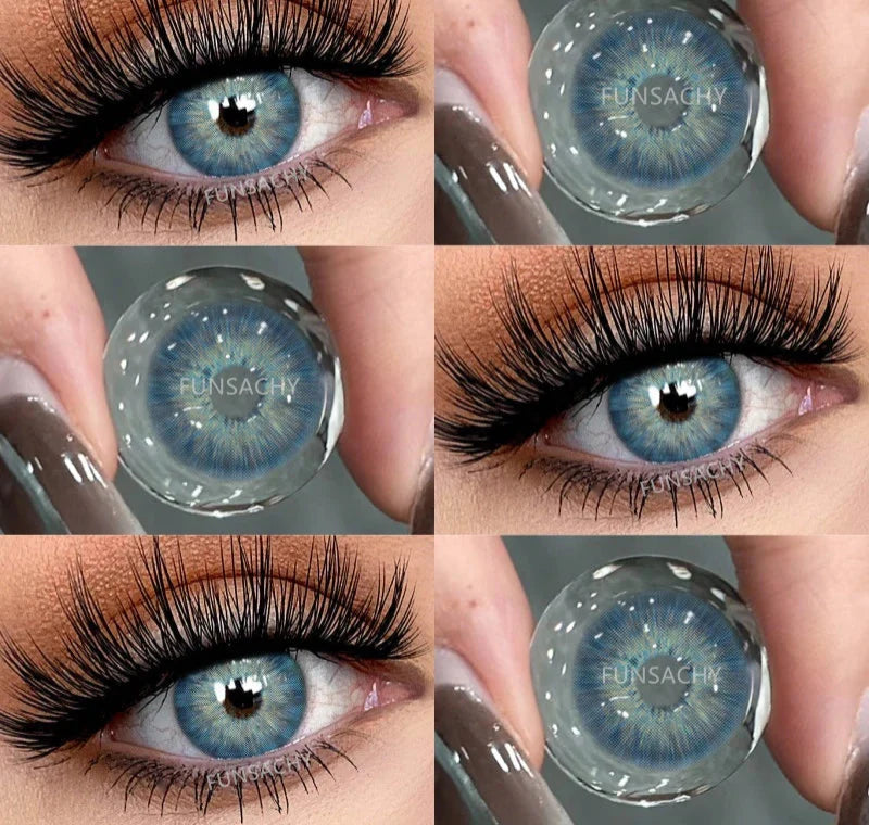 1 Pair Brown Eye Contacts Green Colored Pupils for Eyes Natural Blue Color Lenses High Quality Cosmetics Beauty Lenses