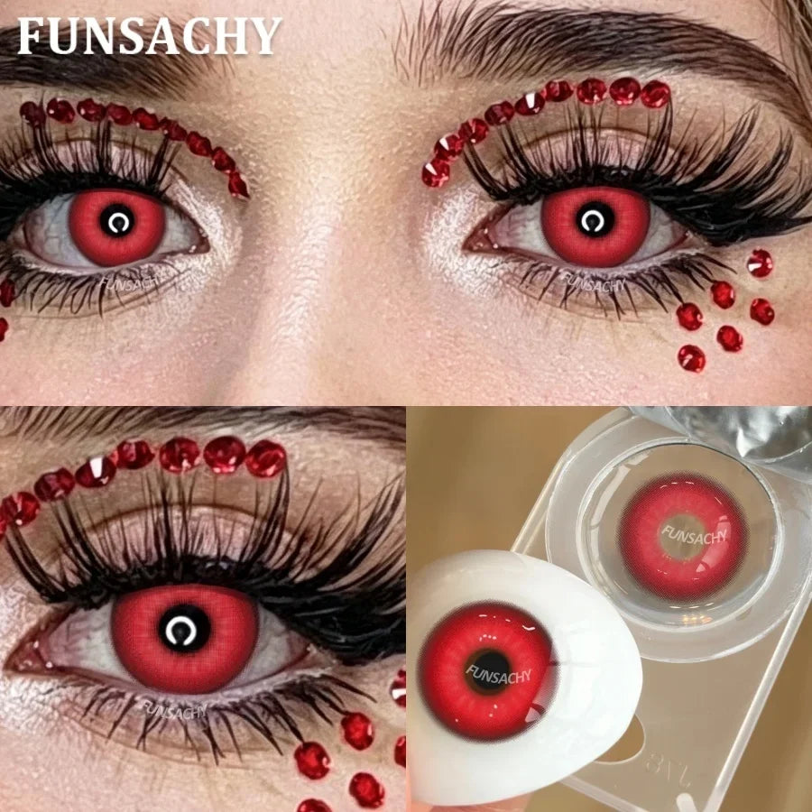 2PCS New Cosplay Colored Contact Lenses Halloween Contact Lenses Role Playing Beauty Makeup Products Enlarge Eyes Lens