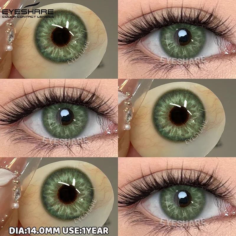 1pair/2pcs Blue Contact Lenses Color Contacts for Eyes Brown Eye Lenses Gray Lenses Yearly Cosmetic Makeup Eye Contacts