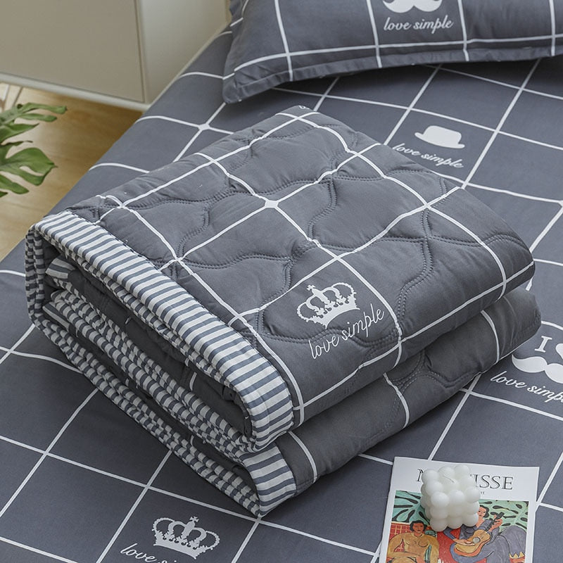 Daisy Print Spring Summer Quilt Queen Mechanical Wash Comfortable Comforter Single Double Blanket Quilts for Children Adults