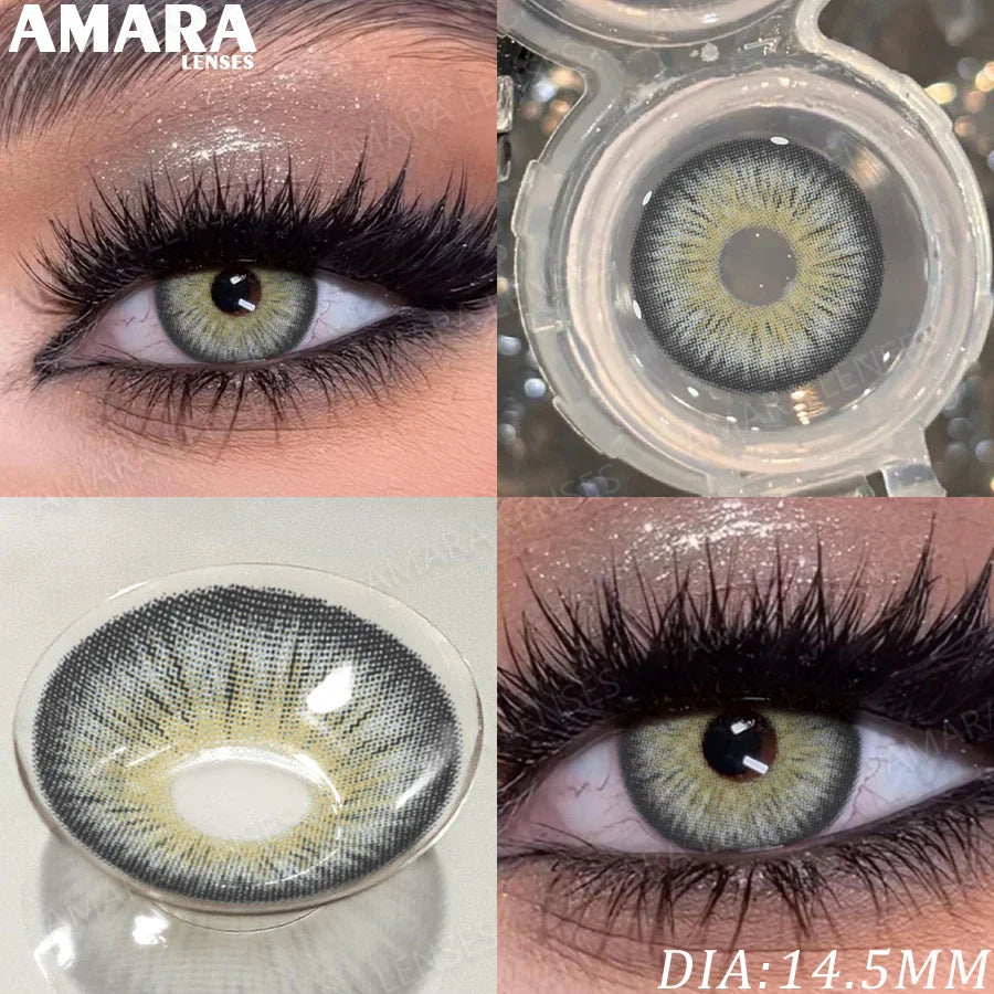 1 Pair Fashion Color Contact Lenses for Eyes Brown Lenses Colorcon Blue Lenses Yearly Beautiful Grey Eye Pupils Lens