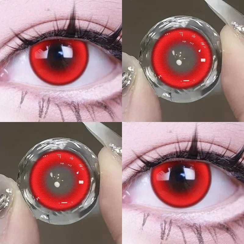 2pcs Color Contact Lenses Anime Golden Yellow Purple Pupil 6months Halloween Cute Eye Circle Lens 14.2mm