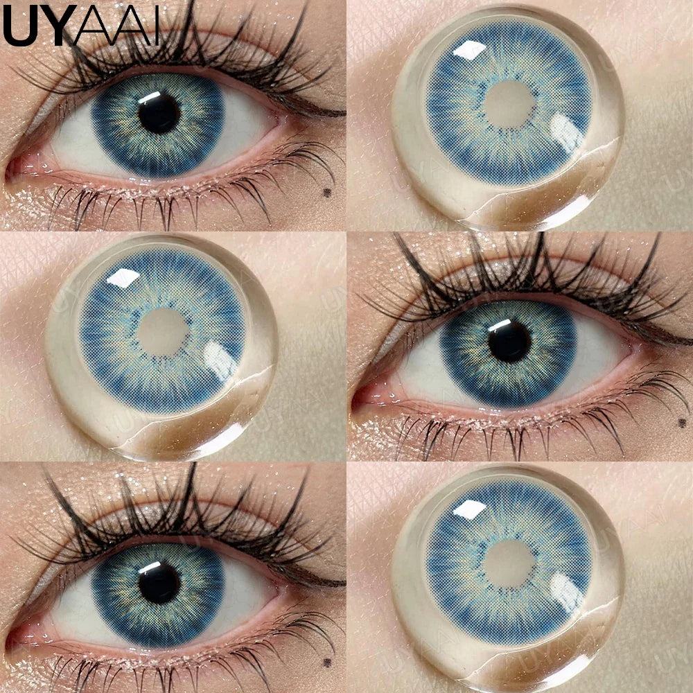 Natural Blue Colored Contact Lenses Blue Contact Lenses Capri Series Cosmetic Lens New Style 2Pcs