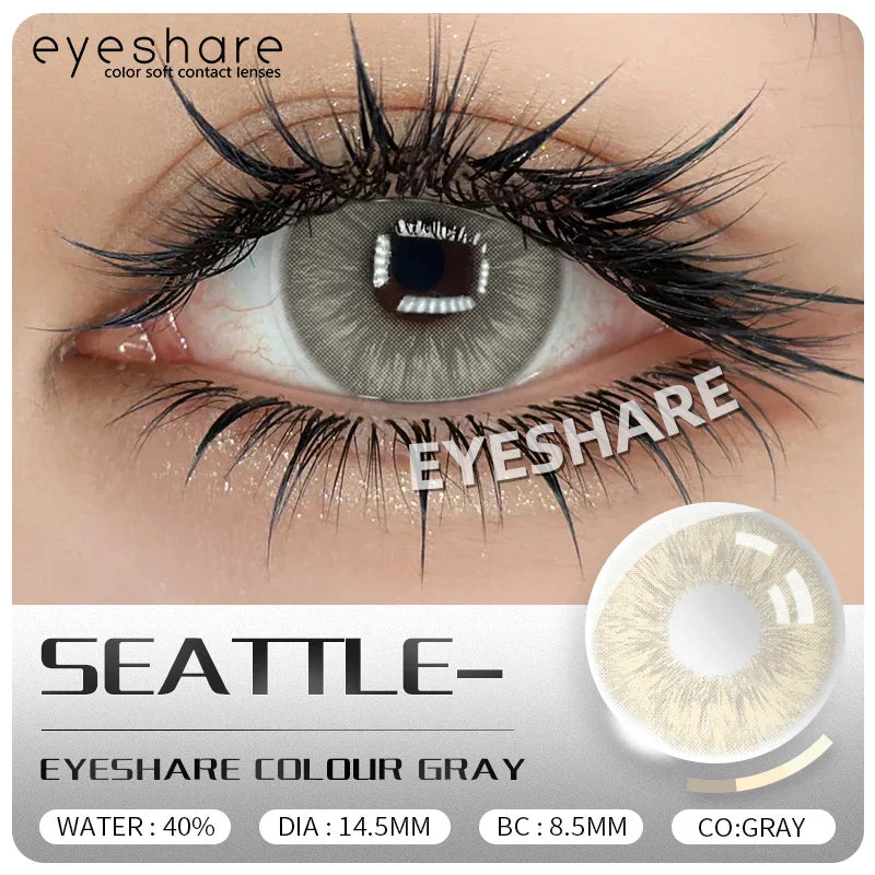 2Pcs Colored Contact Lenses for Eyes Natural Blue Eyes Lenses Gray Pupils High Quality Green Contacts Yearly Disposable