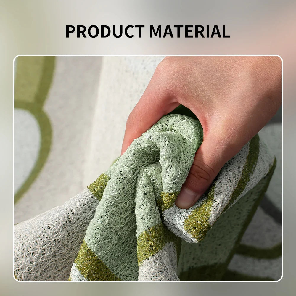Retro Grid Pattern Wire Loop Mat Wear-Resistant Entryway Rug Waterproof Kitchen Carpet Non-Slip Scraper Mat for Home Decor