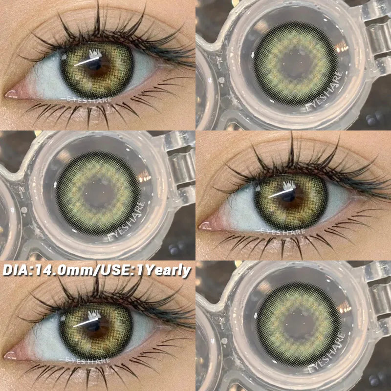2Pcs Color Contact Lenses for Eyes Natural Gray Contacts Cosmetic Green Eye Color Lens Gray Lenses Blue Contact Lenses