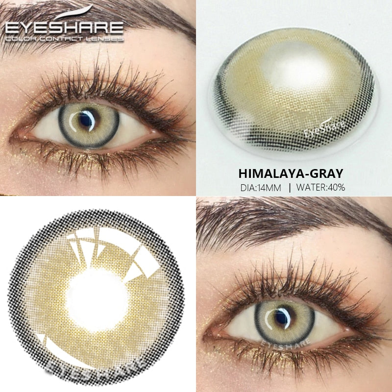 Natural Color Lens Eyes 2pcs Color Contact Lenses For Eyes Blue Gray Color Lens Yearly Beauty Cosmetic Contact Lens Eye