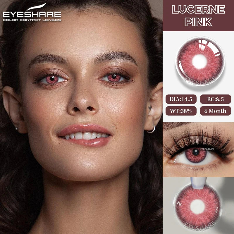 1Pair Fashion Blue Green Colored Contact Lenses Gray Brown Beautiful Pupils Cosmetic Black Eyes Lens Yearly EyeContacts
