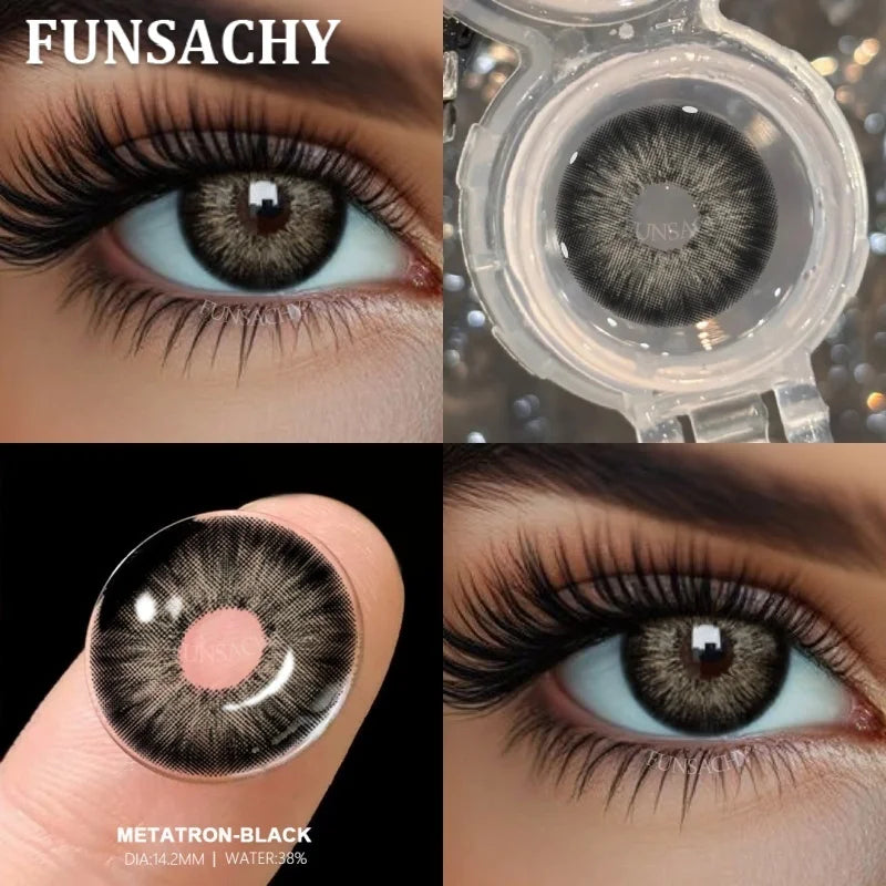 1 Pair New Color Contact Lenses Beautiful Pupil Fashion Soft Brown Black Small Diameter for Eye Grey Lenses for Student