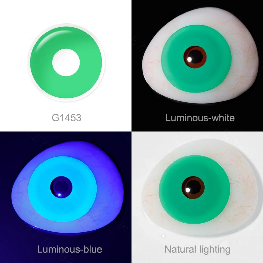 17mm Halloween Contact Lenses For Cosplay Contact Lenses Red Fluorescent Lenses Luminous Contact Lenses Yearly