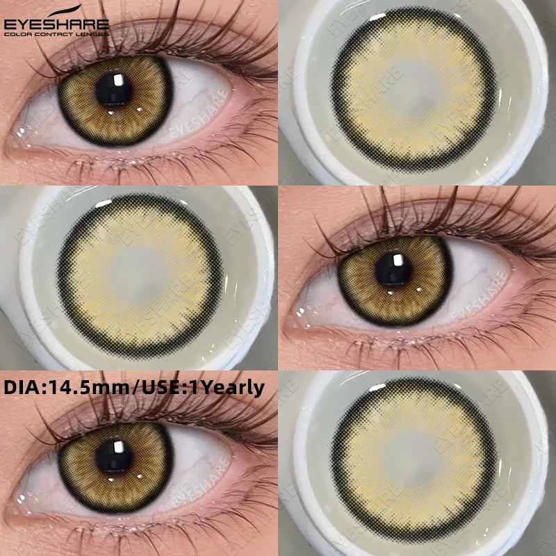 1 Pair Fashion Colored Contact Lenses Popular Natural Gray Brown Beauty Pupils Black Eyes Lens Yearly Blue Eyes Contact