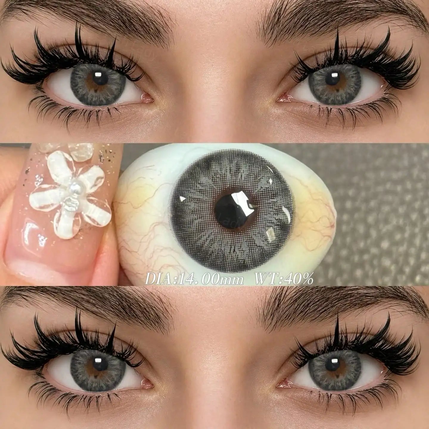 1 Pair Breeze & Chagall Series Colored Contact Lenses Natural Brown Pupils Eyes Contact lenses Gray Soft Contacts 14.20mm