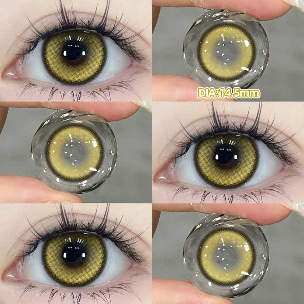 2pcs/pair Cyber Series Halloween Colored Contact Lenses for Makeup Eyes Big Pupils Red Contact Lenses Brown Lens Myopia