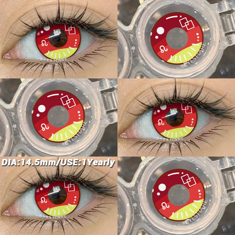 Halloween cosplay color contact lenses for eyes black/red/white Anime Accessories colorful fashion lenses