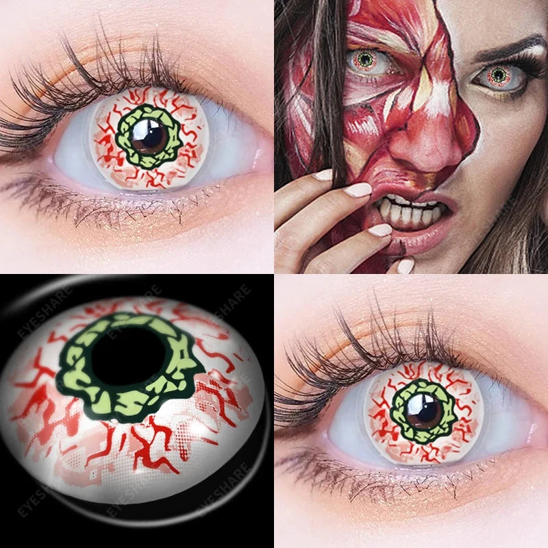 1 Pair(2pcs) Cosplay Color Contact Lenses for Eyes Yellow Contact Lenses Cosplay Anime Color Lens Eyes
