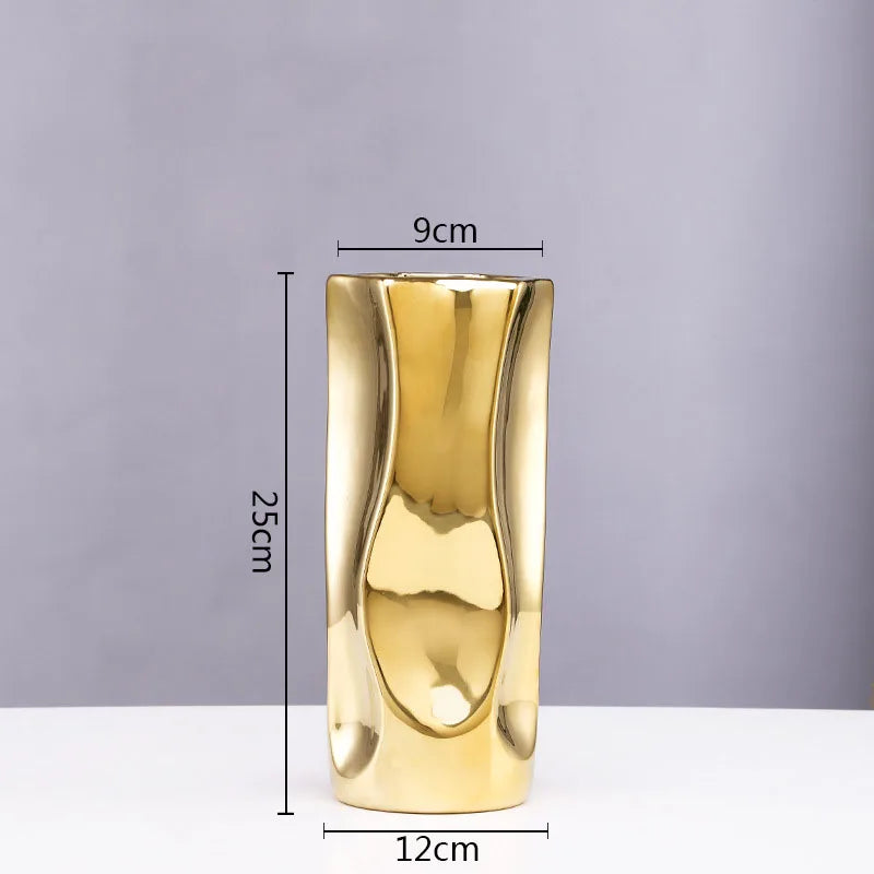 Ceramic Vase Light Luxury Tabletop Hydroponic Flower Arrangement Vases Modern Home Decoration Accessories