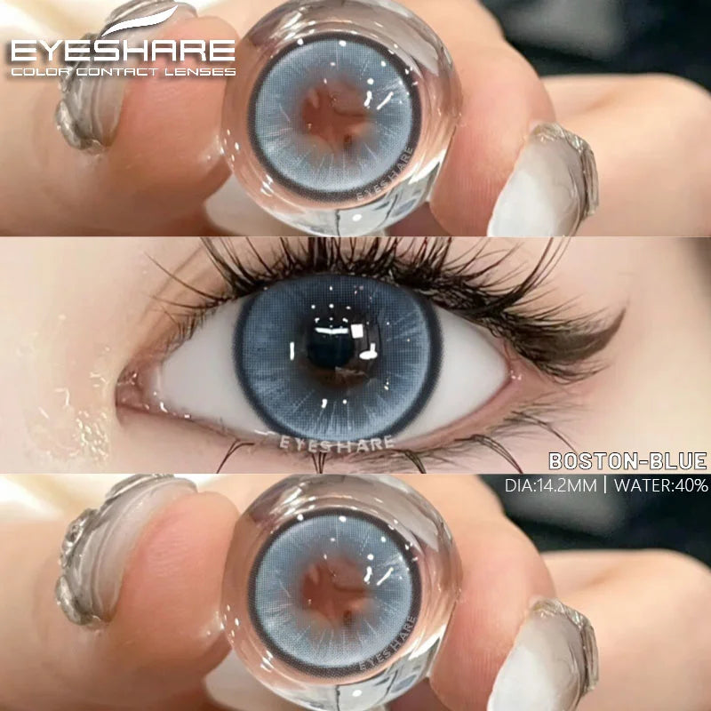 Ikeehome  2pcs Colorful Contact Lenses for Eyes Brown Lenses Colorcon Lenses Beauty Gray Eye Contacts Lens Yearly Blue Lenses
