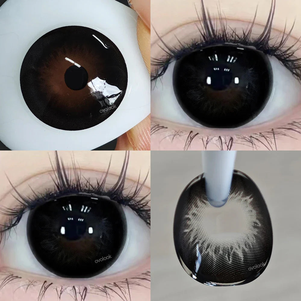 1 Pair Purple Beauty Colored contact lenses For Eyes Halloween Makeup Lens Pupils Fashion Big Eye Lenses Myopia Lenses