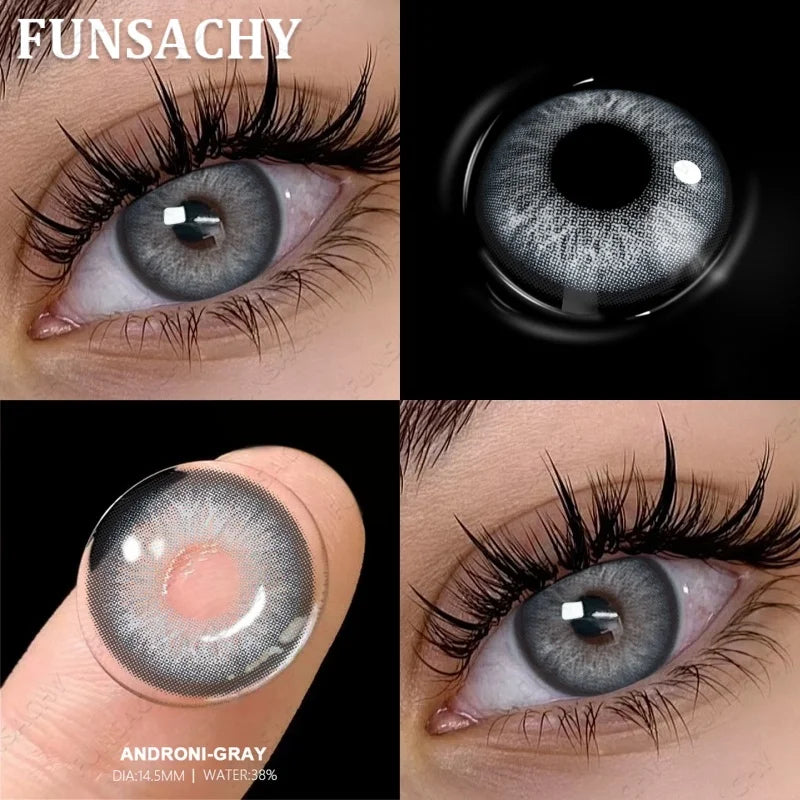 1 Pair Colored Contact Lenses with Case Lenses Beauty Pupils Green Contacts Circle Lens Natural Korean Softlens Yearly