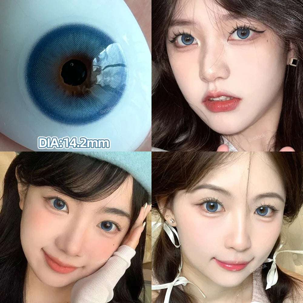 1 Pair Myopia Prescription Colored Contact Lenses Fashion Lens Beauty Pupils Blue Eye Color Lenses Purple Eye Lenses
