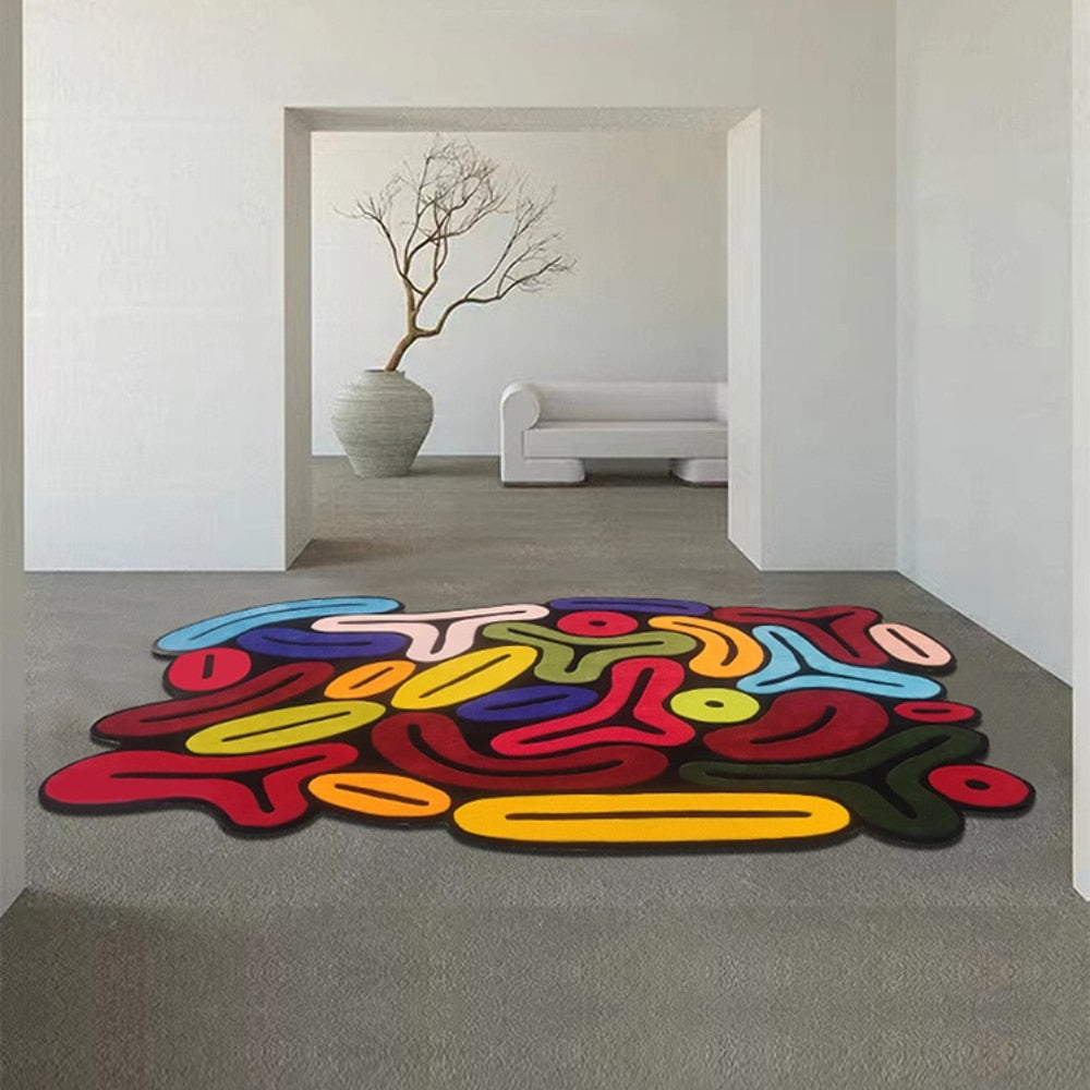Fashionable Living Room Carpet Large Area Fluffy Blanket Irregular Shape Bedside Rug Non Slip Sofa Coffee Table Floor Mat