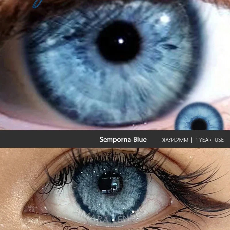 1 Pair Green Contact Lenses for Eyes Beauty Pupils Lenses Eye 14.2mm Yearly Use Fashion Blue Colored Contacts Lenses Green