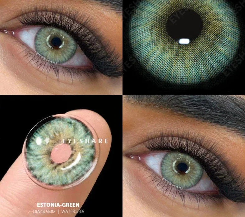 2pcs New Colored Contact Lenses Fashion Yearly Green Eyes Lenses Natural Blue Eye Lenses Gray Pupils Lens